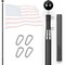 G128 16Ft Telescoping Aluminum Black Flagpole | In Ground Heavy Duty Telescopic Flag Pole for Commercial/Residential Use | Flag NOT Included
